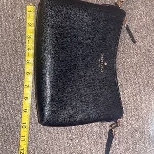 Kate Spade Black Leather Crossbody Bag Pebbled Purse Clutch Shoulder